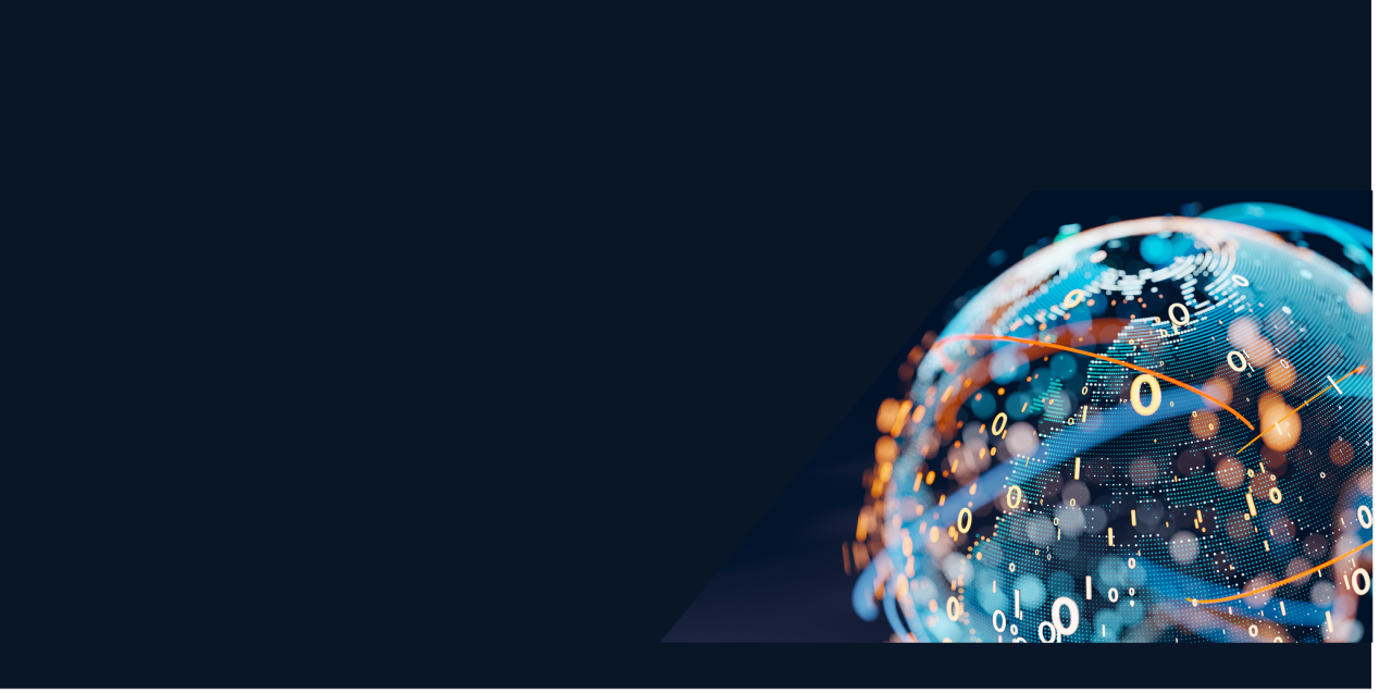 Globe with data moving around it